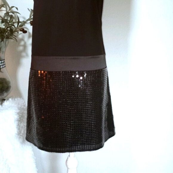 ANN TAYLOR LOFT BLACK SEQUIN DRESS SZ.4 EUC - Picture 5 of 7